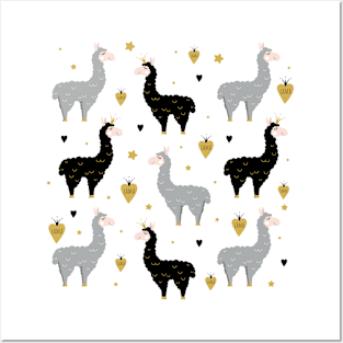 Llama Pattern Posters and Art